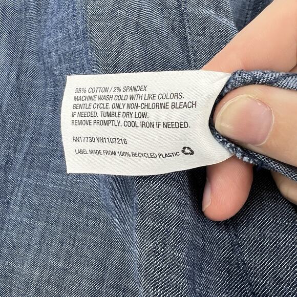 The Nines By Hatch Button Chambray Denim Jumpsuit Maternity Women’s Size Small - Picture 11 of 11